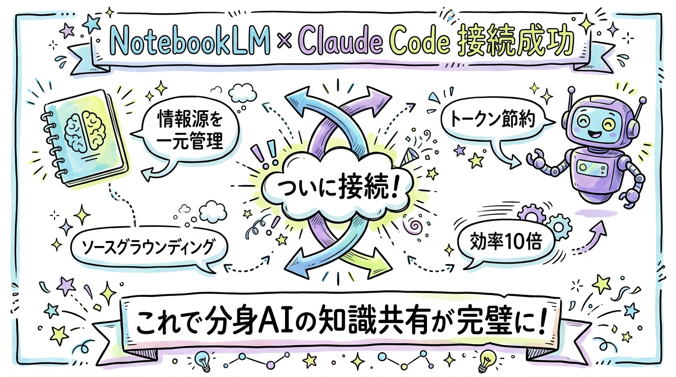 NotebookLM × Claude Code接続成功グラレコ