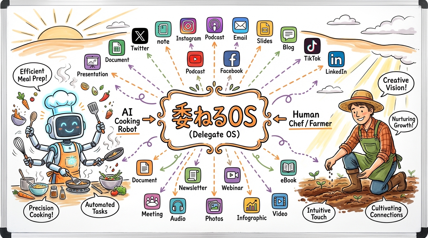 委ねるOS × AIと人間の役割 コンテンツリパーパスダッシュボード