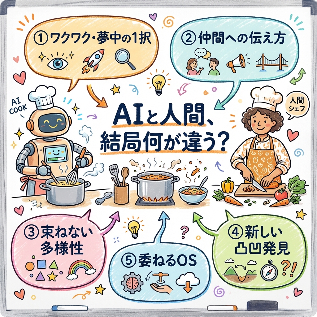AIと人間の5つの違い グラレコ