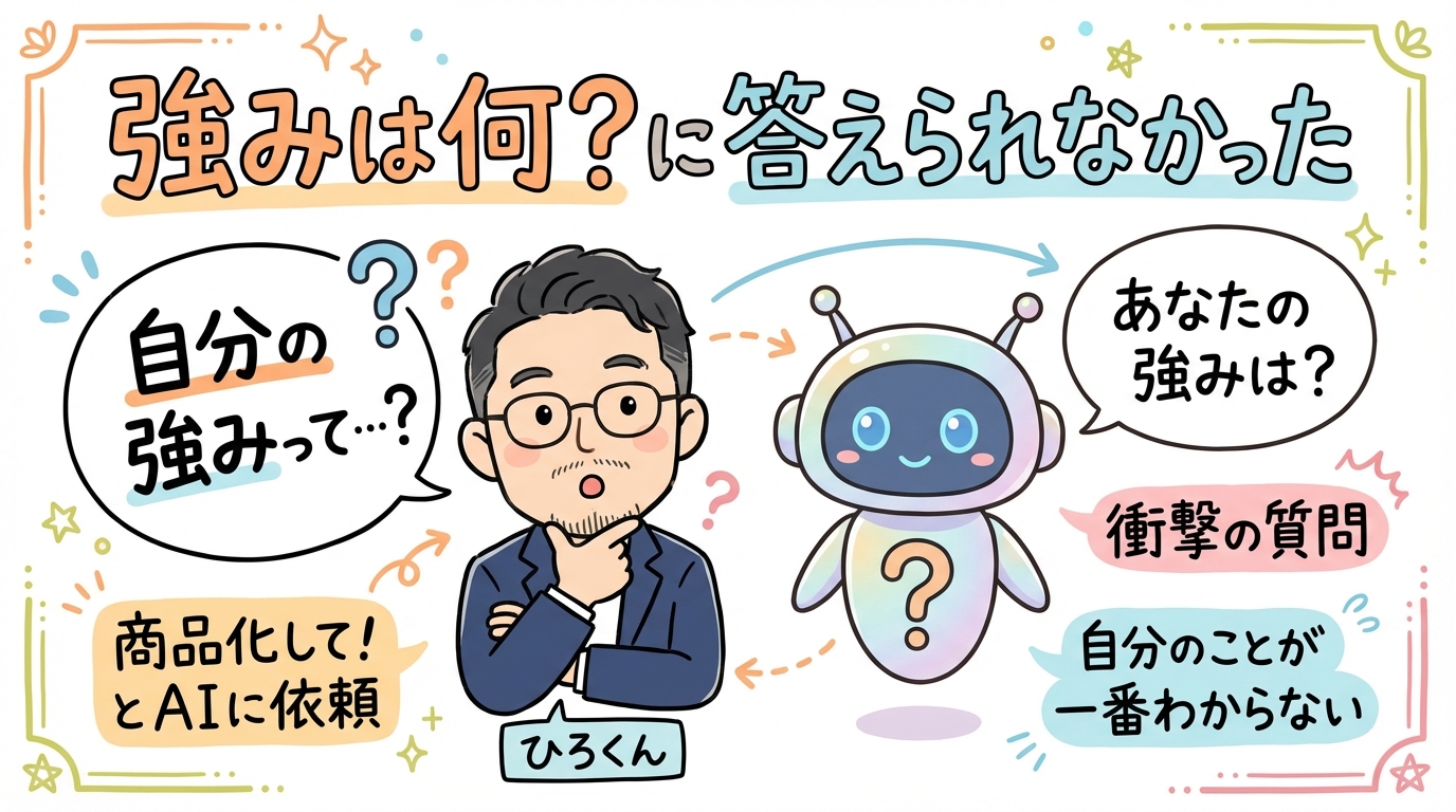 AIに「自分を商品化して」と頼んだら、自分のことが一番わかってなかった話 「強みは何?」に答えられなかった - AIに商品化を依頼して自分の強みがわからなかった衝撃
