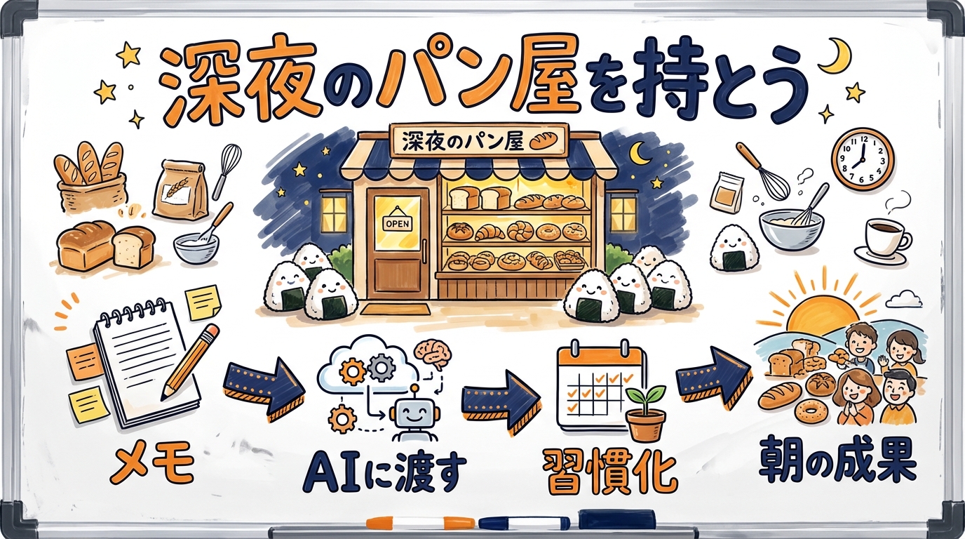 分身AIに任せたら朝起きるだけで仕事が進んでいた|分身AI日記 DAY7 あなたにも、深夜のパン屋を持ってほしい