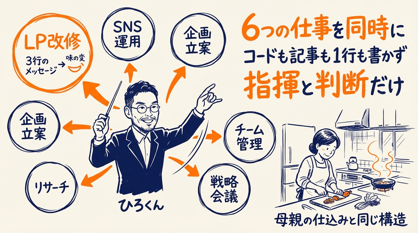 6つの仕事を同時に回して味付けの判断だけ