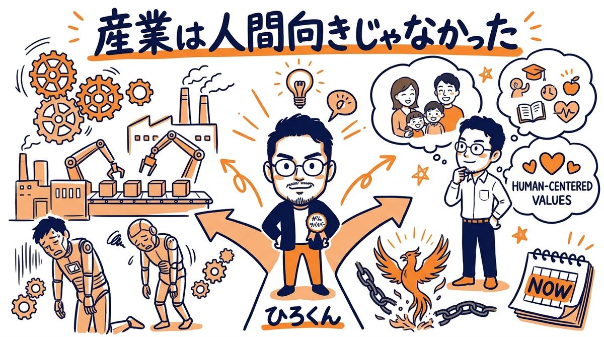 1. 気づいたんだ。「産業」はそもそも人間向きじゃなかったってことに