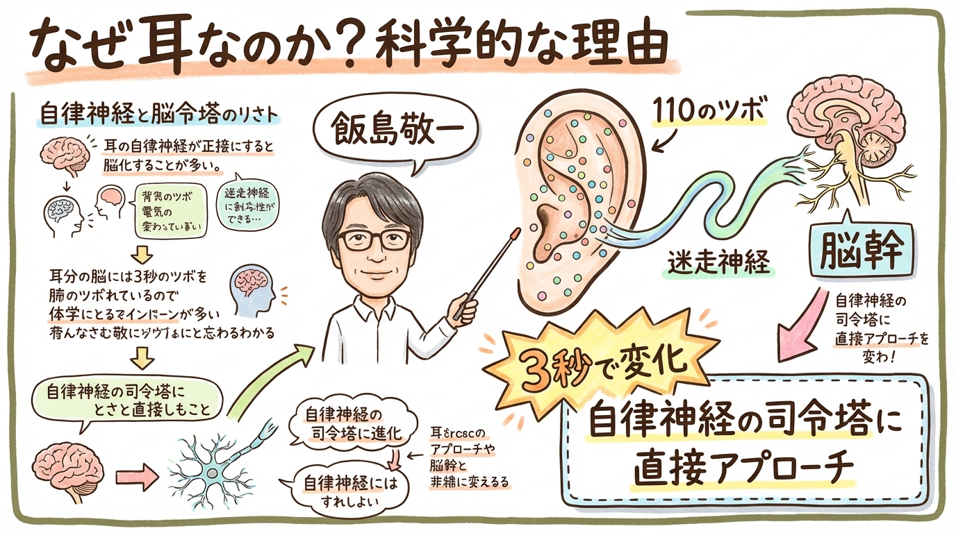 なぜ耳なのか？3秒で自律神経が整う、科学的な理由。 グラレコ図解