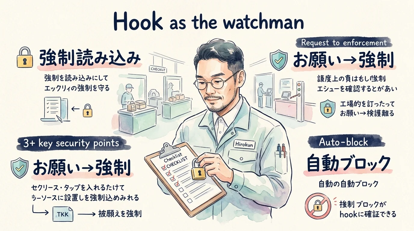 仕組みを作ったのに守れなかった——AIに"見張り番"を置いた日【プロセスエコノミーDAY19】 hookという見張り番