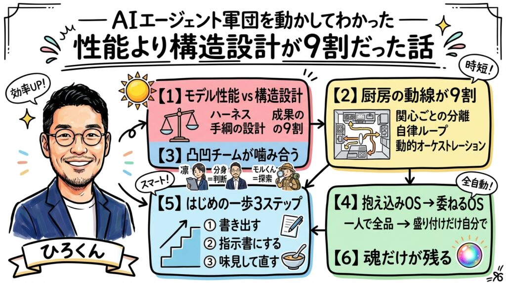 AIエージェント軍団×構造設計が9割 全体図解グラレコ