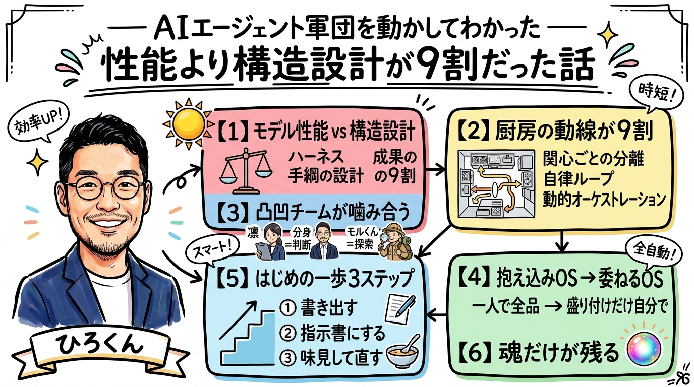 AIエージェント軍団×構造設計が9割 全体図解グラレコ
