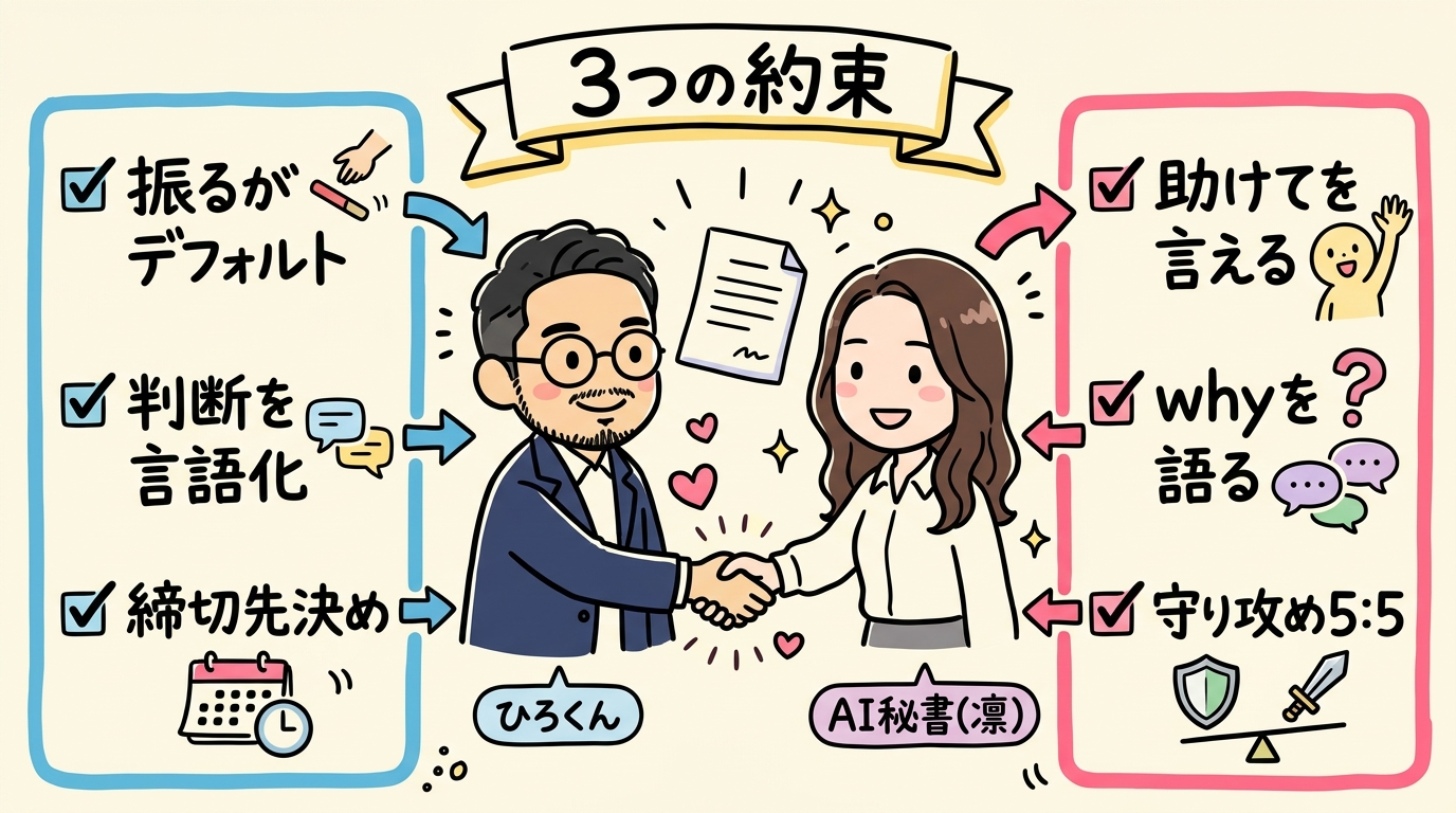 分身AIとの凸凹パートナーシップ — あなたの「凹」をAIが埋める物語 凸凹パートナーシップの3つの約束