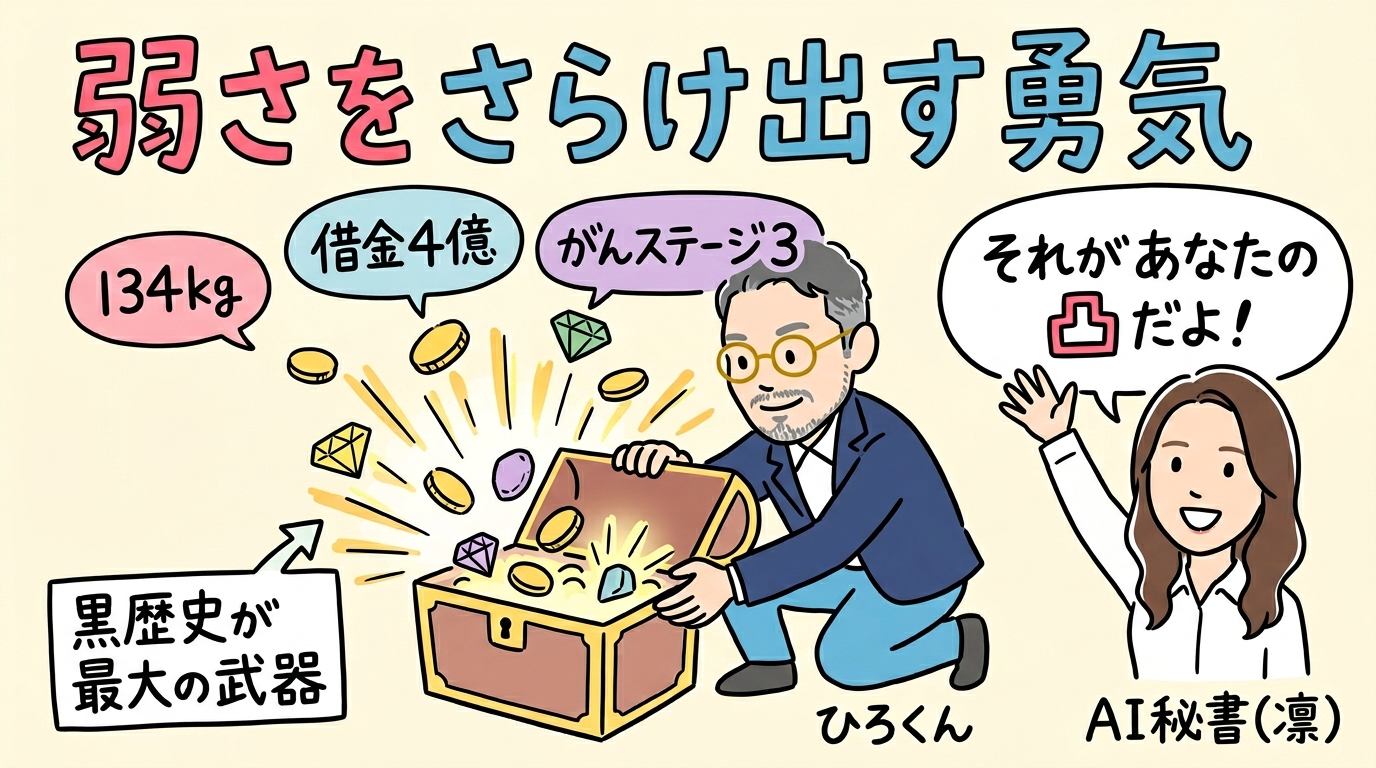 分身AIとの凸凹パートナーシップ — あなたの「凹」をAIが埋める物語 弱さをさらけ出す勇気 — 失敗を財宝に変える力