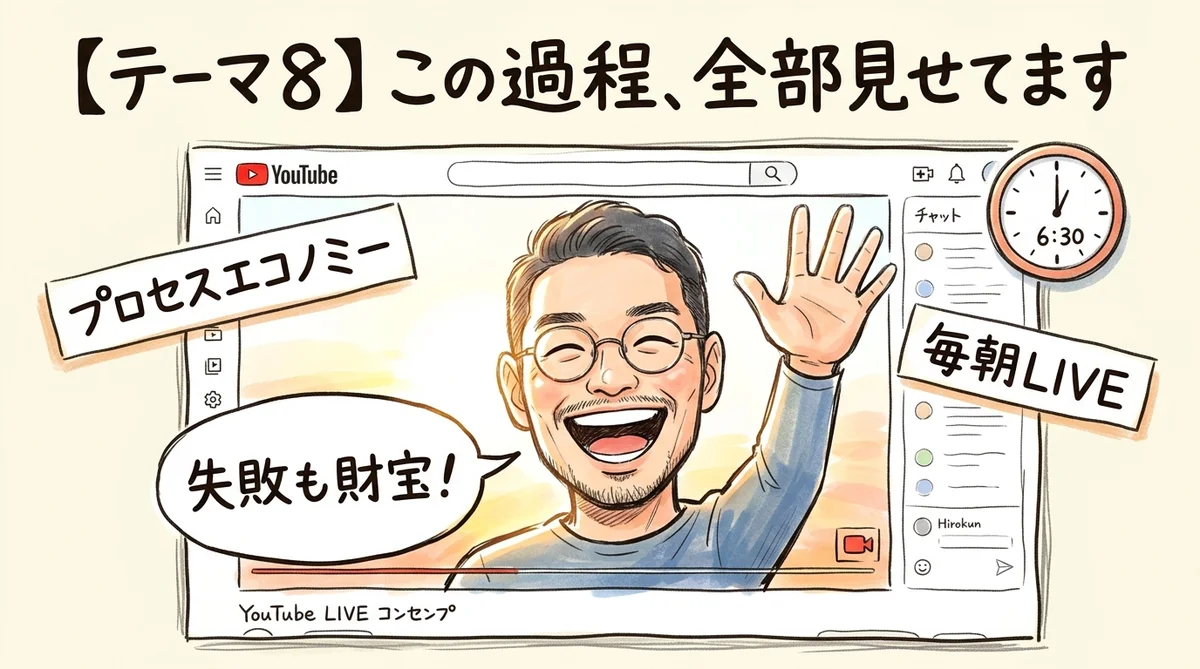 この過程、全部見せてます—プロセスエコノミーで毎朝LIVE