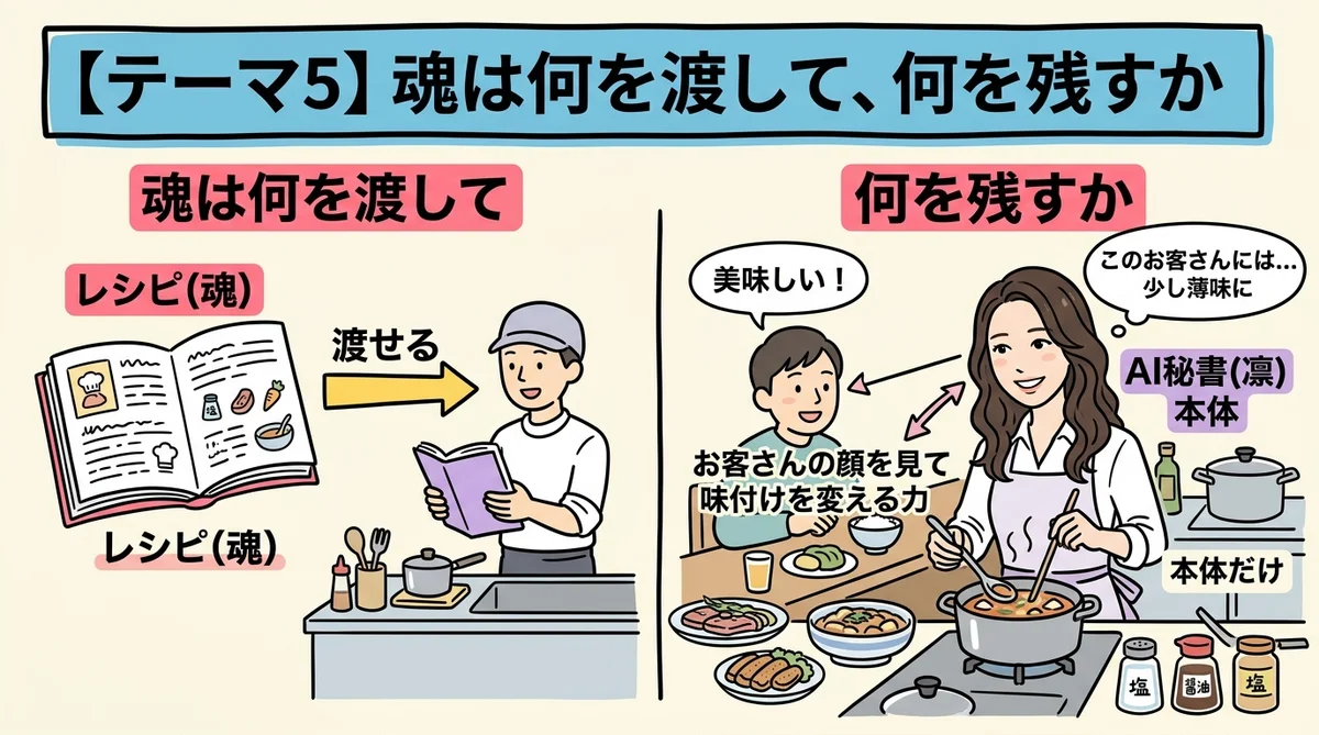 魂は何を渡して何を残すか - レシピと味付けの違い