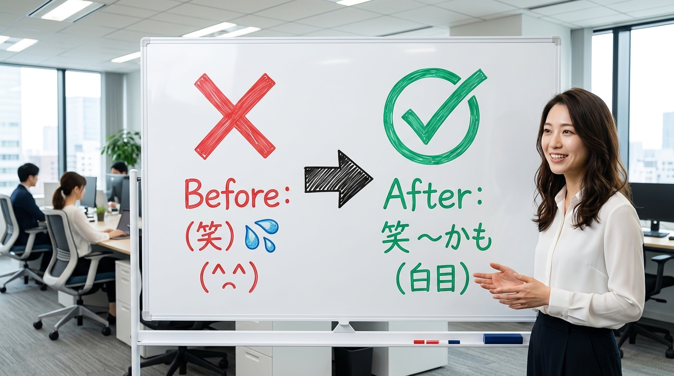 文体Before/After比較 - ホワイトボードで解説する凛