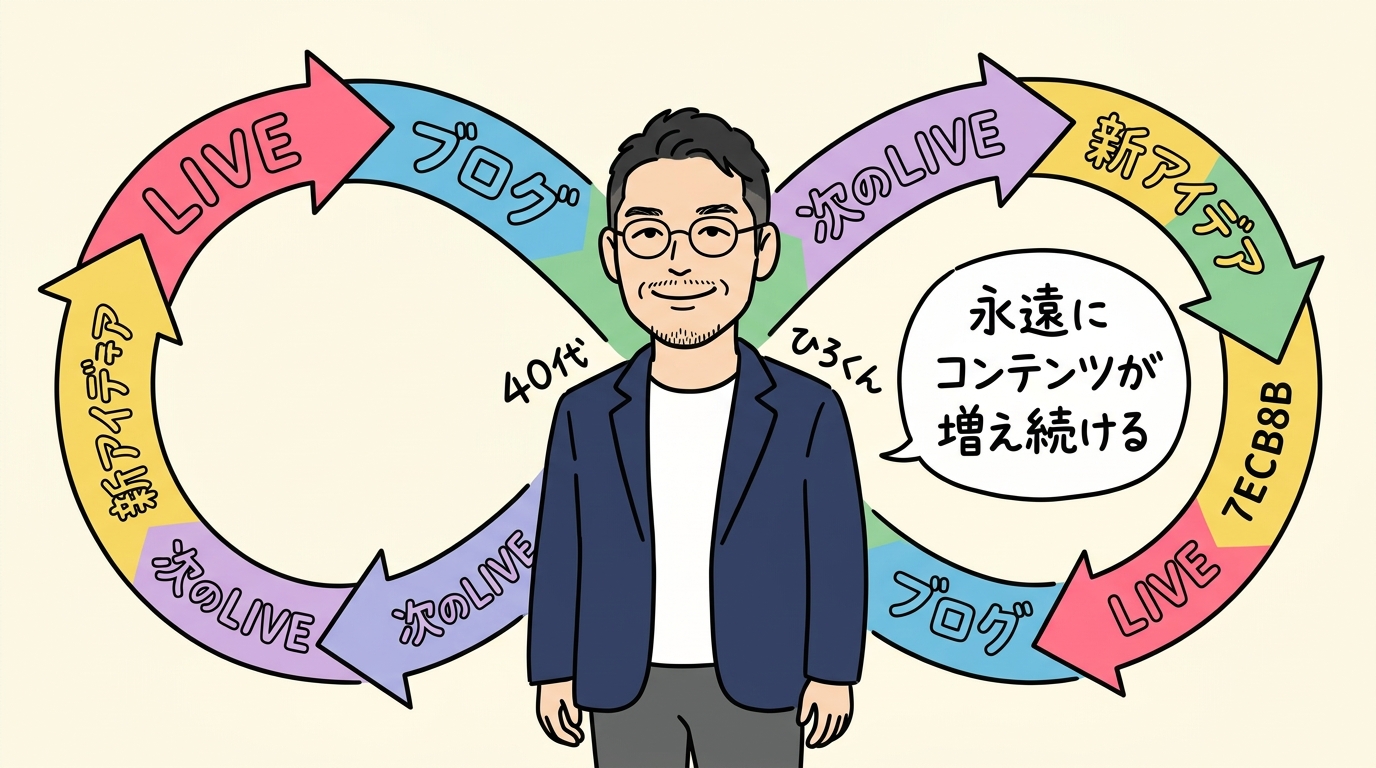 アウトプットが次のインプットになる無限ループ図解