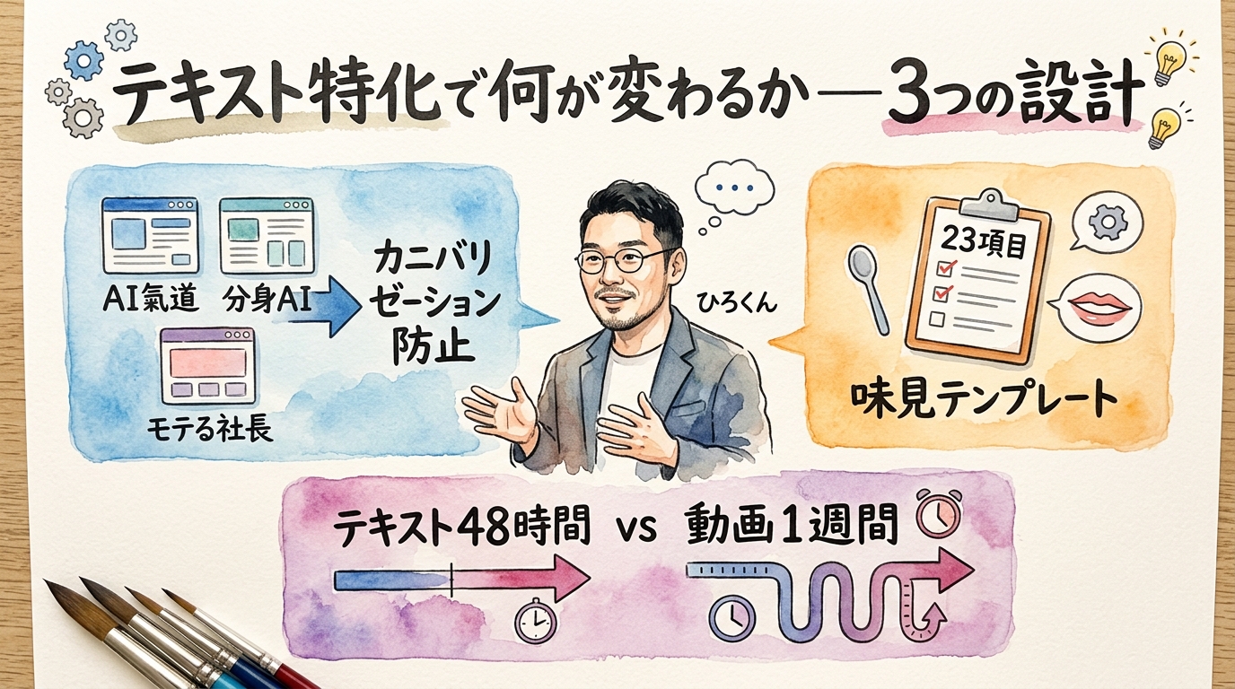 テキスト特化で何が変わるか 3つの設計 図解