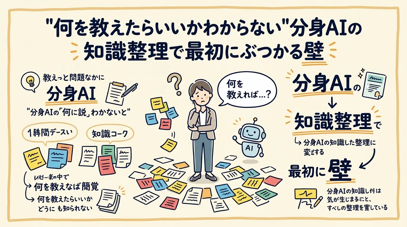 分身AIの知識整理|411枚のカードで「自分の地図」を描いた日【プロセスエコノミーDAY25】 「何を教えたらいいかわからない」分身AIの知識整理で最初にぶつかる壁