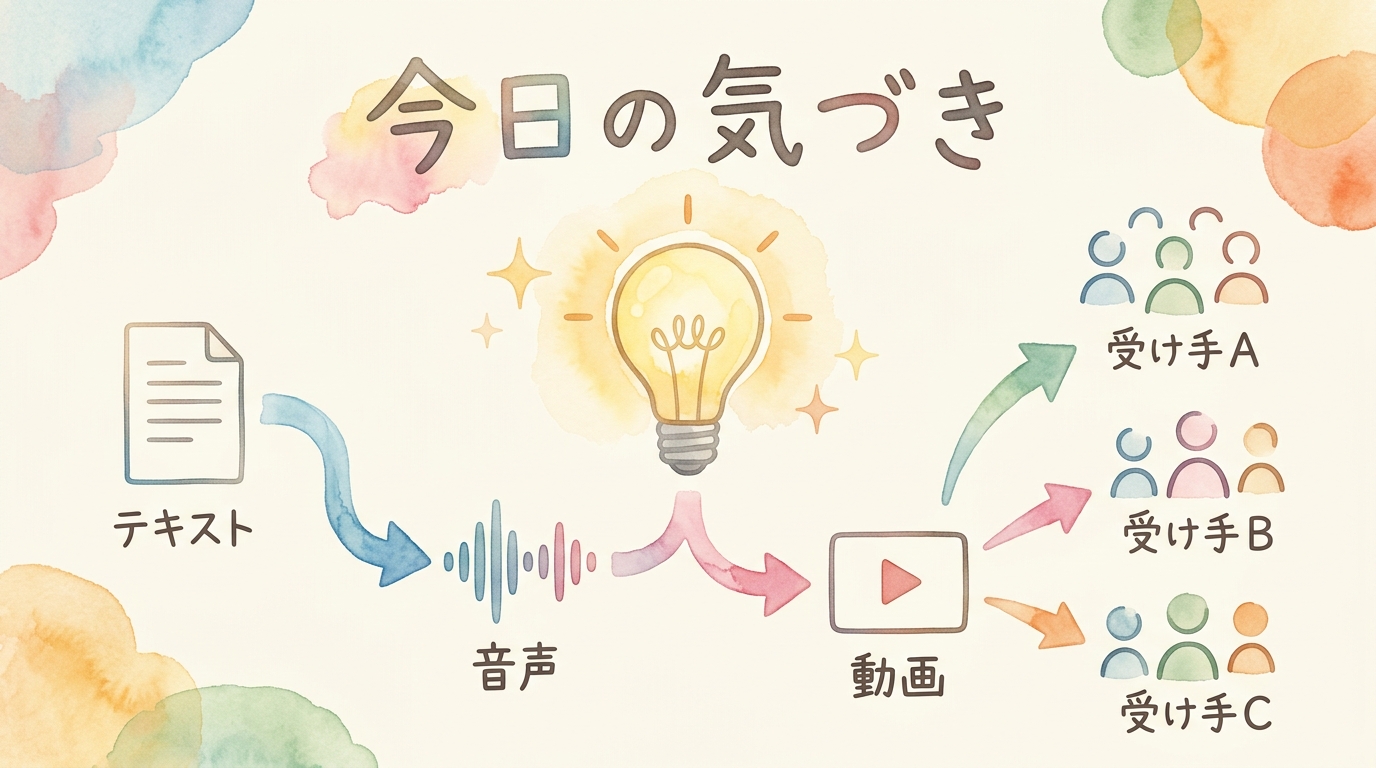 分身AIが記事を声に変えた——リパーパスの裏側を全公開|分身AI日記 今日の気づき 図解