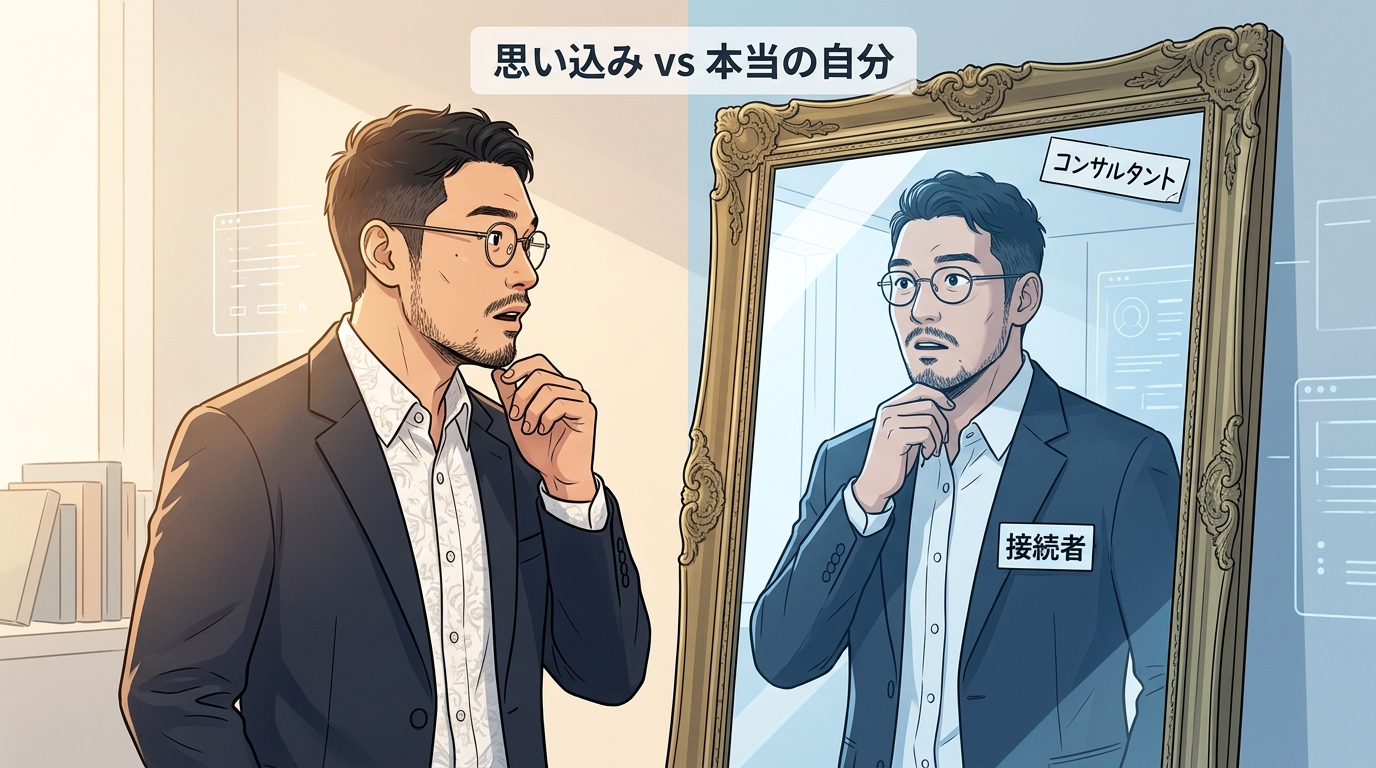 AIチームに事業を分析させたら自分の強みが見えた話|分身AI日記 DAY31 セルフイメージの罠——鏡に映る「接続者」