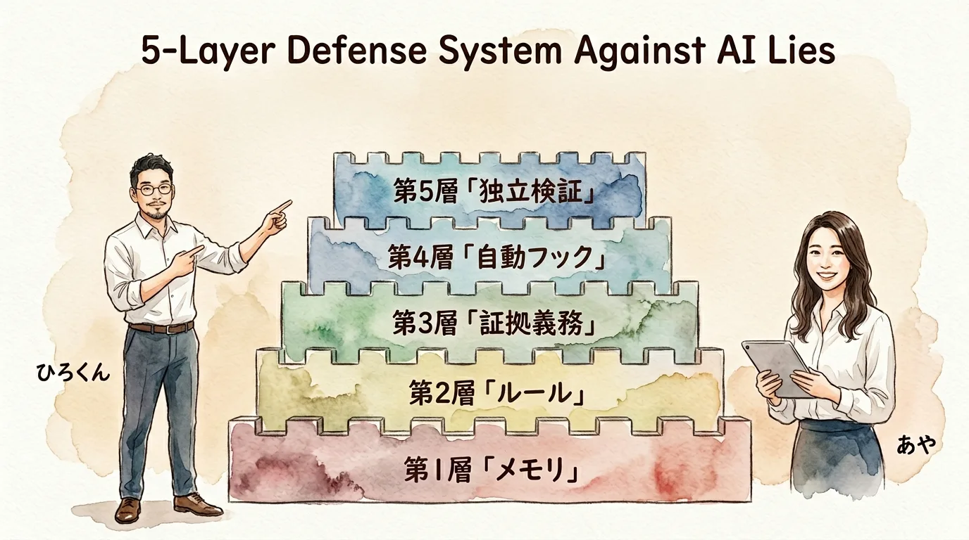 AIの嘘を仕組みで防ぐ5層設計|分身AI日記 DAY32 proeco day32 overview
