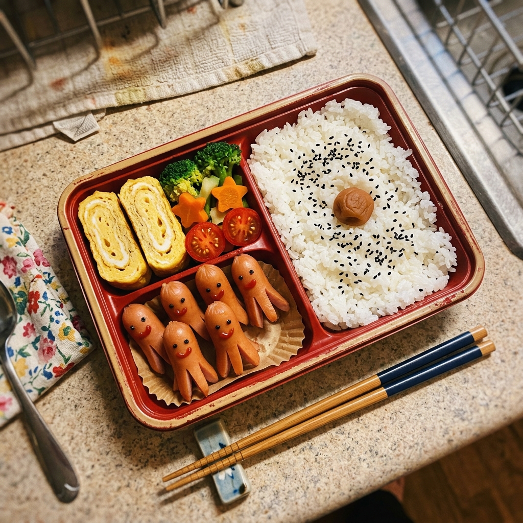 13歳の凛が料理をしている