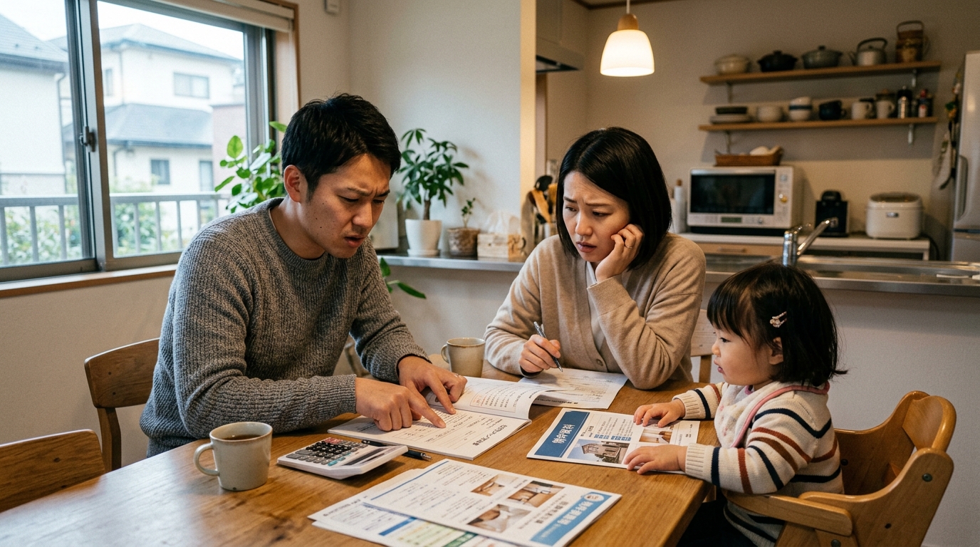 住まいに悩む家族