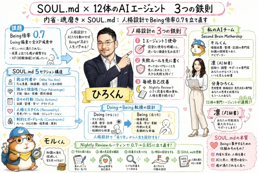 SOUL.mdで12体のAIエージェントを動かす人格設計の全体図解