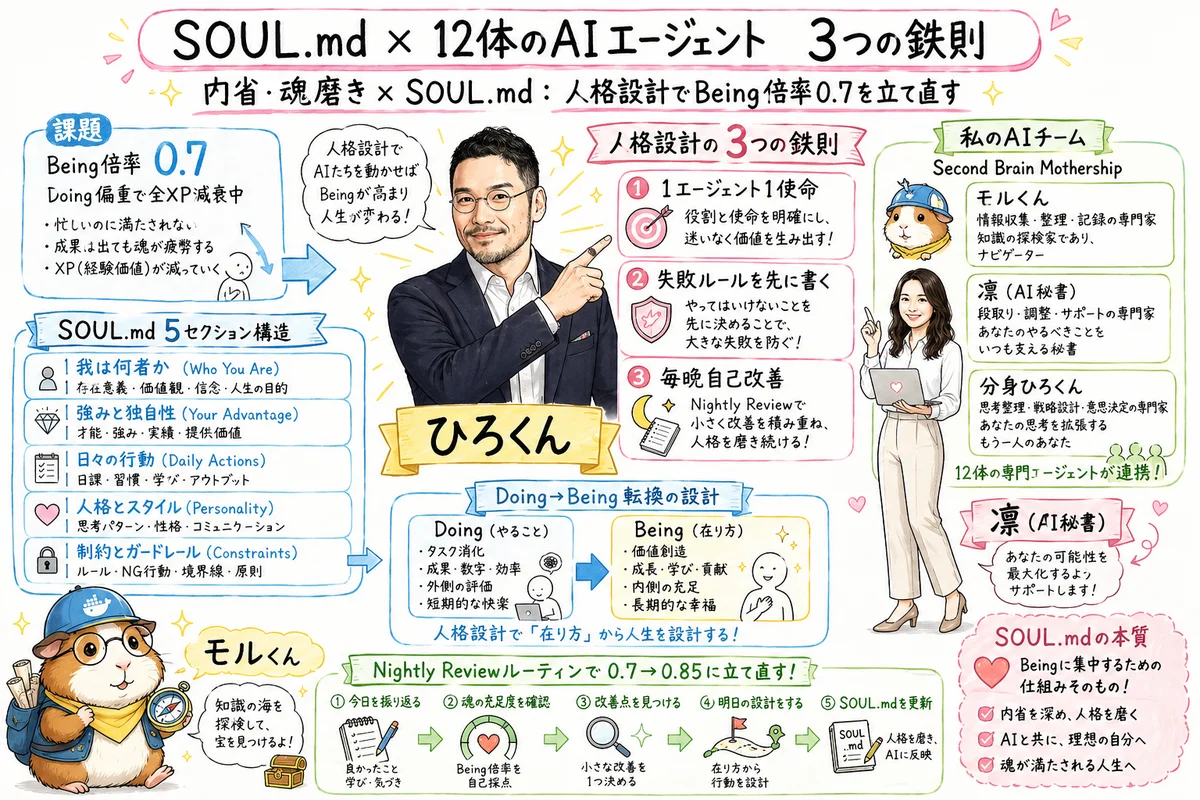 SOUL.mdで12体のAIエージェントを動かす人格設計の全体図解
