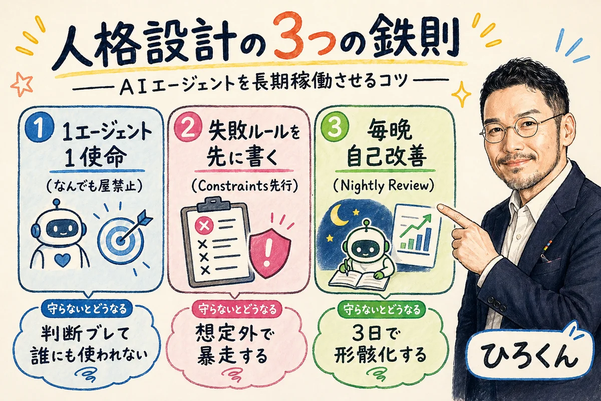 人格設計の3つの鉄則の図解