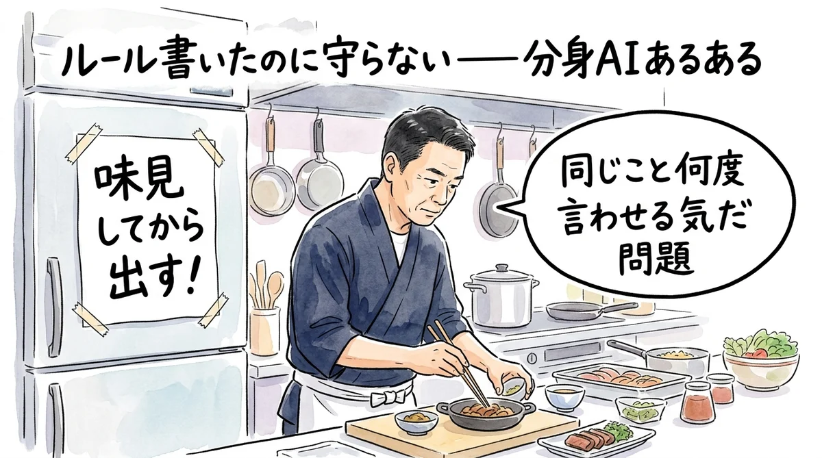 「ルール書いたのに守らない」分身AIあるある