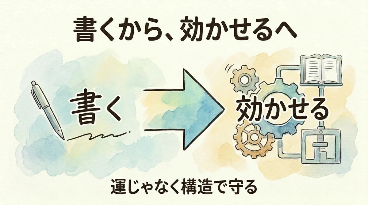 書くから効かせるへ
