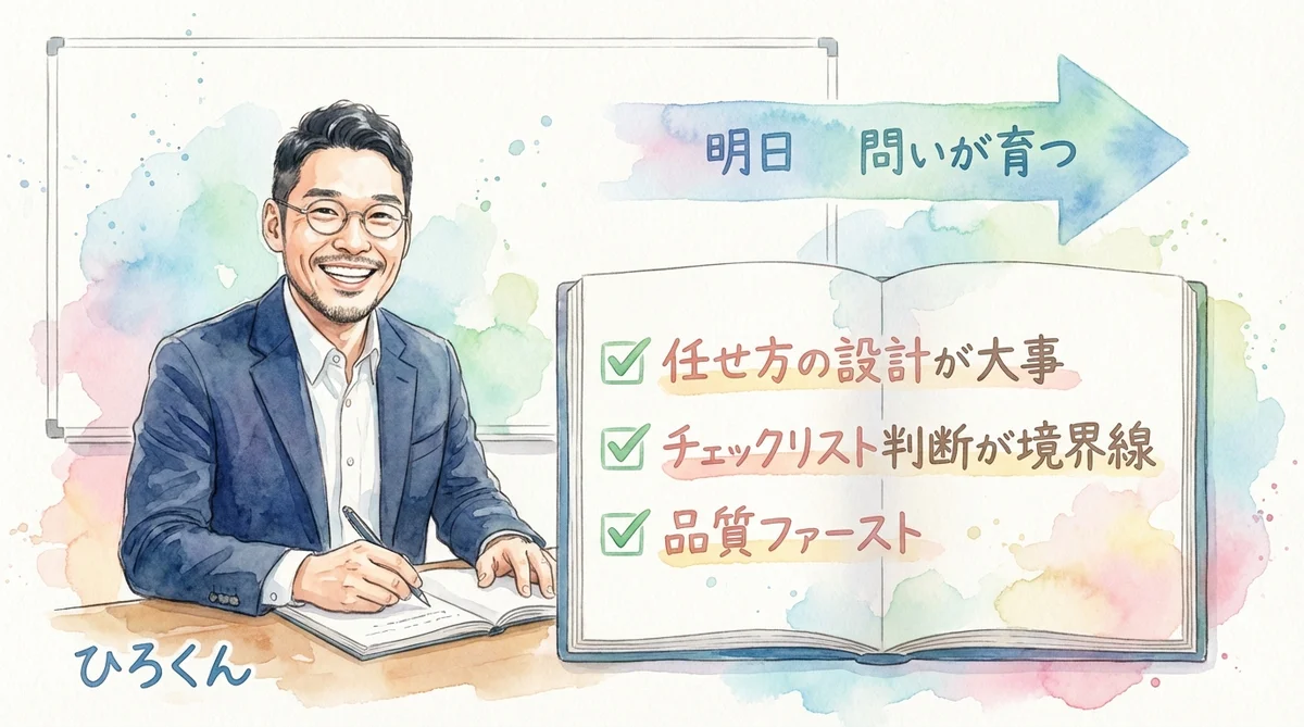 分身AIの任せ方を3段階に分類したら品質が安定した話|分身AI日記 DAY43 今日の学びまとめ — 3つのポイント