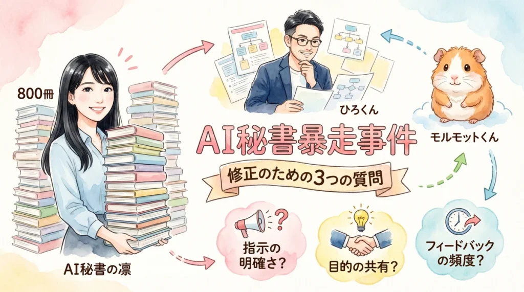 AI秘書の凛・ひろくん・モルくんが集う3つの問いかけの全体図