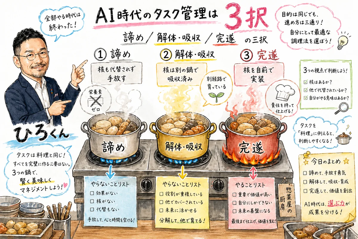 解毒剤——AI時代のタスク管理は「諦め／解体・吸収／完遂」の三択