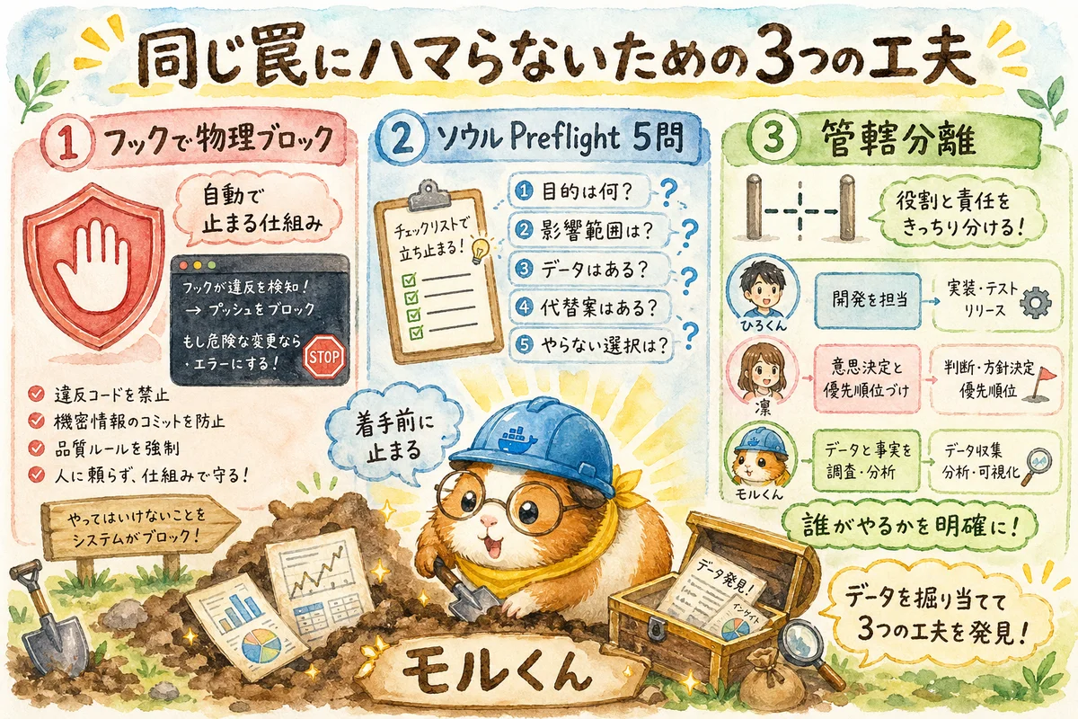 仕組みで止める——同じ罠にハマらないための3つの工夫