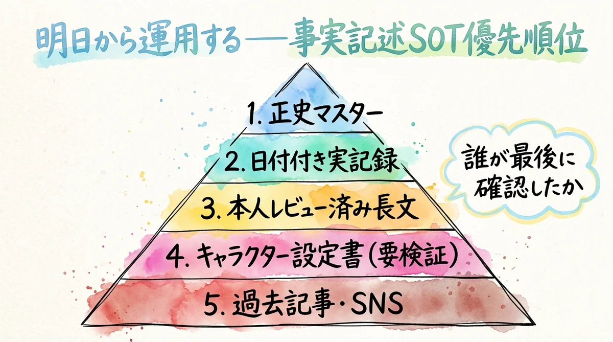4. 明日から運用する「事実記述SOT優先順位」