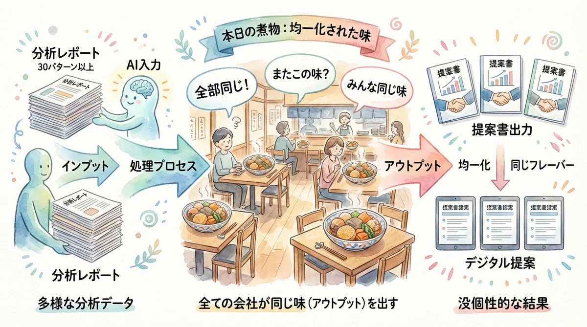 30パターンの分析を渡したら全社同じ味になったグラレコ図解