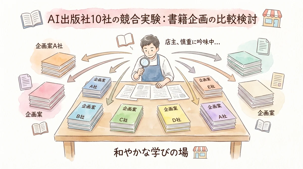 AI出版社10社に出版企画を競わせた実験のグラレコ図解