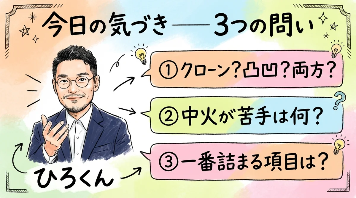 SOUL.mdで気づいた"もう半分"——AI人格にクローンだけでは足りなかった話|分身AI日記DAY42 今日の気づき——3つの問い