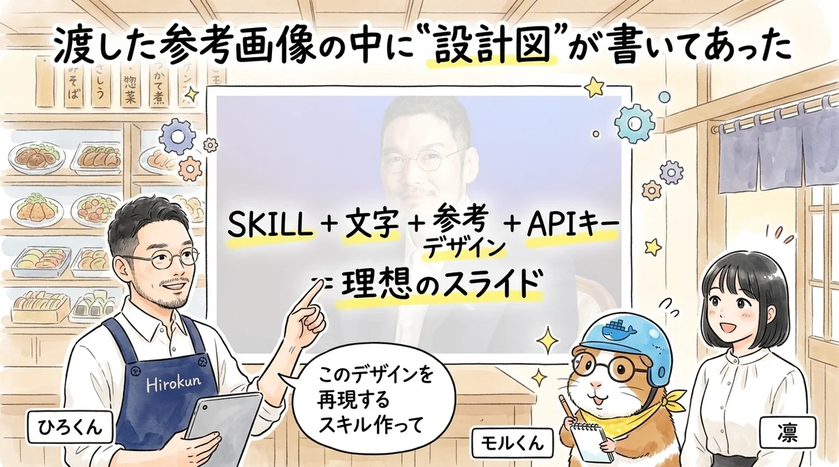 1. 渡した参考画像の中に「設計図」が書いてあった