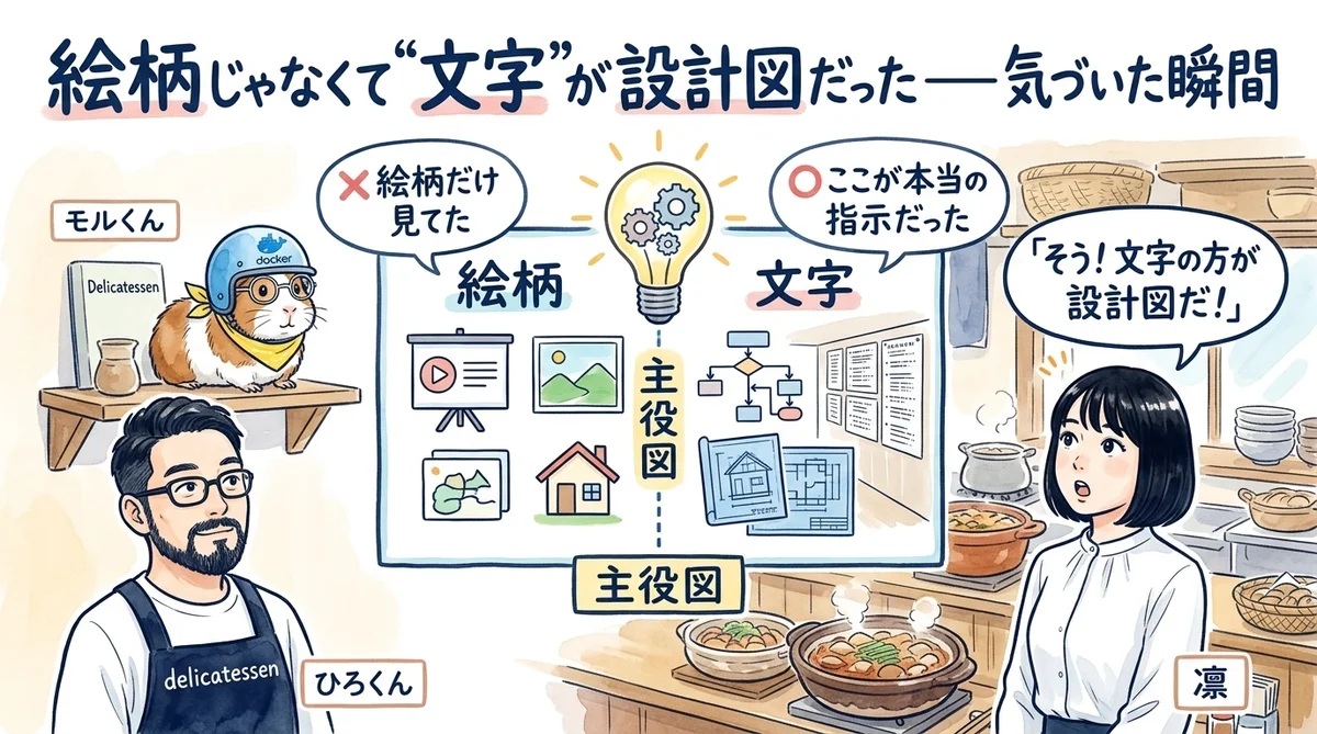 3. 絵柄じゃなくて「文字」が設計図だった——気づいた瞬間