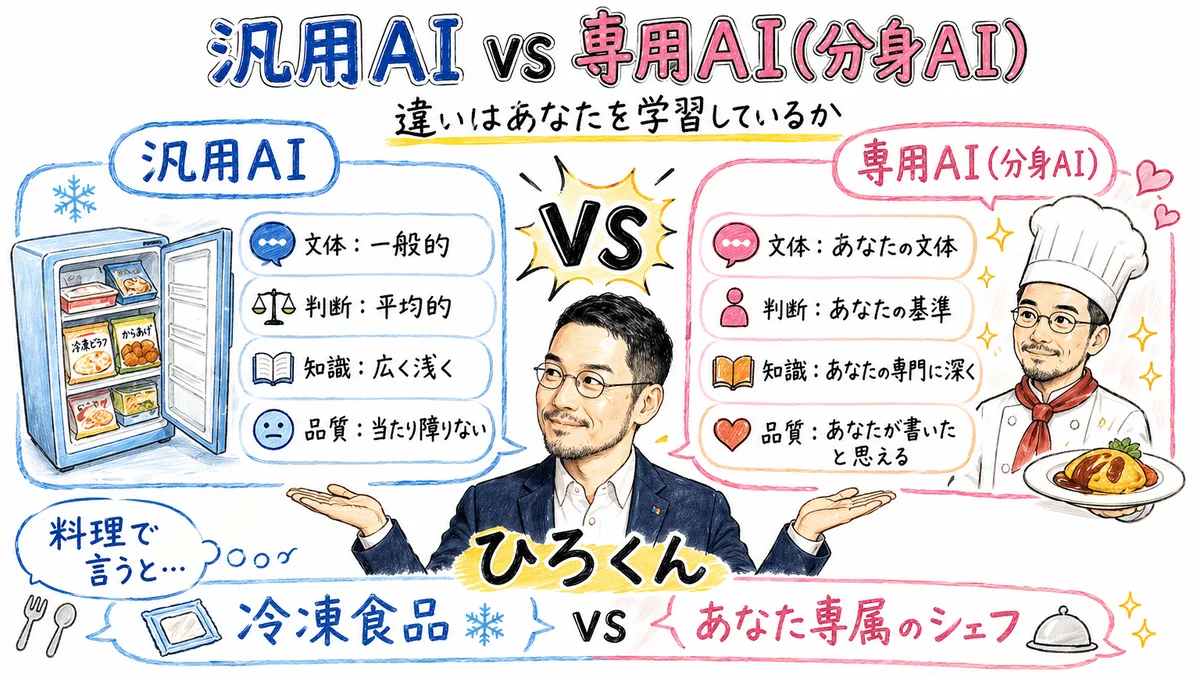 汎用AI vs 専用AI（分身AI）違いはあなたを学習しているか