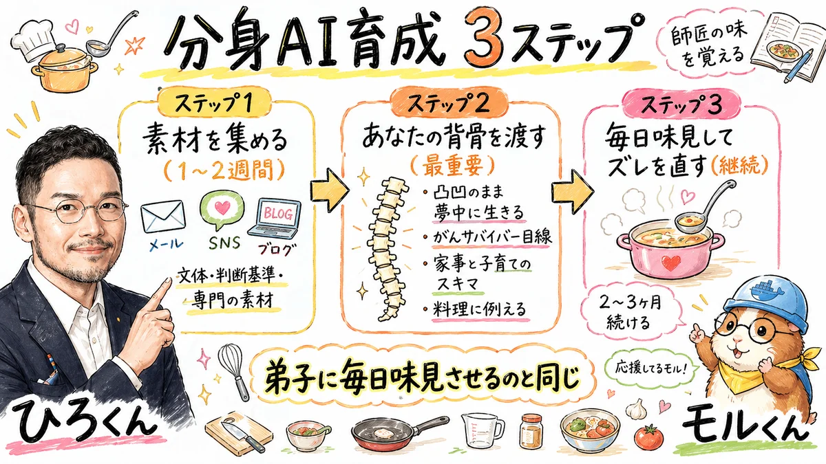 AI秘書を分身に育てる3ステップ