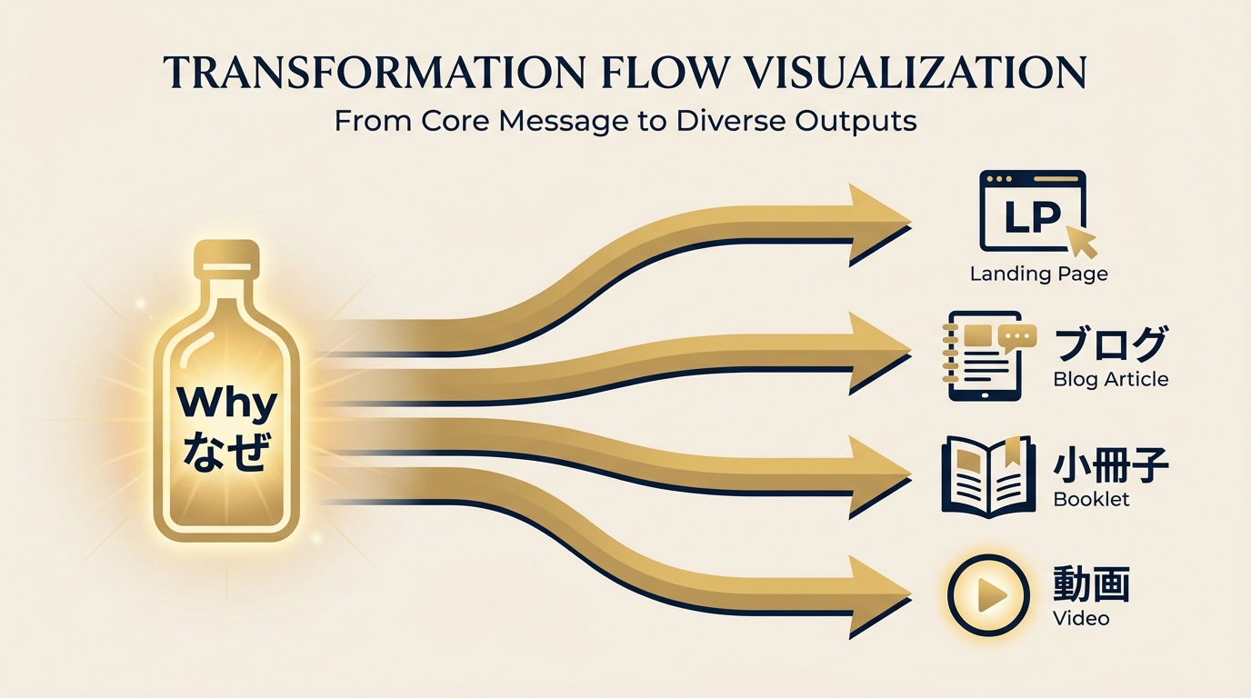 カルピス原液から成果物への変換フロー