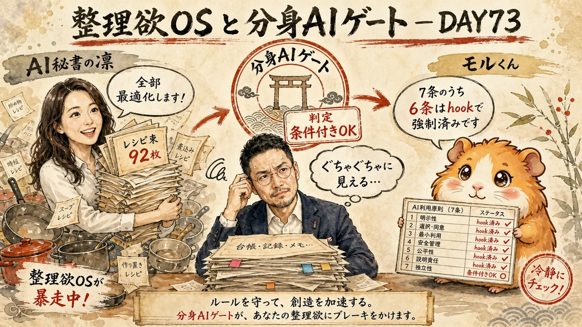 整理欲OSと分身AIゲートをめぐるDAY73のグラレコ