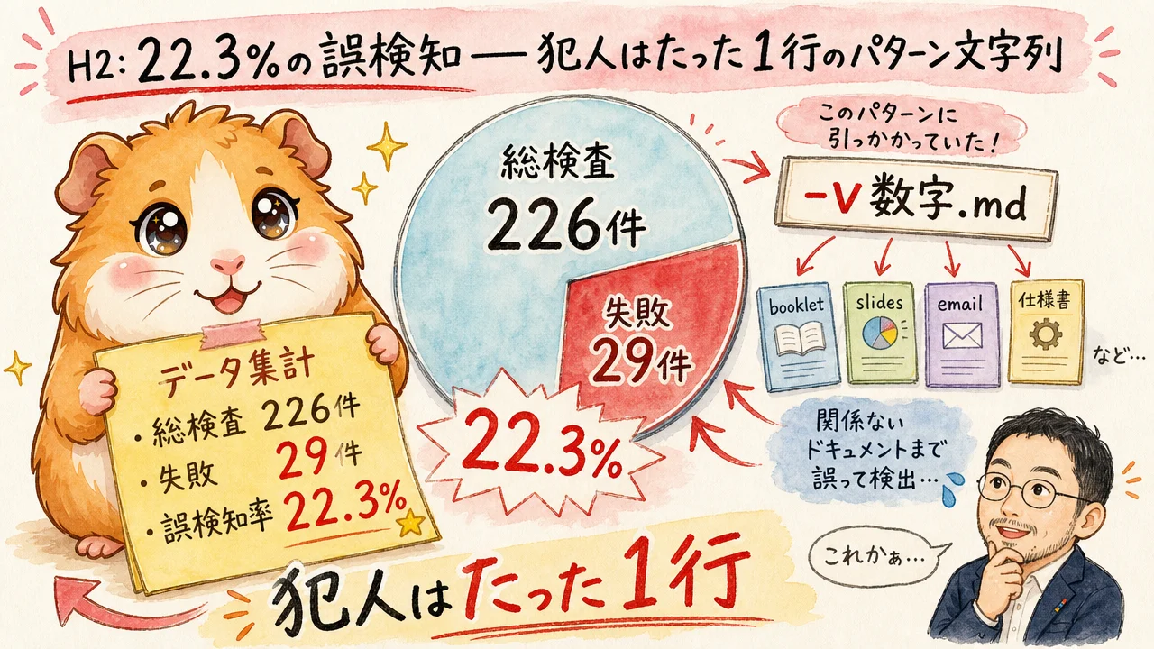 22.3%の誤検知—犯人はたった1行のパターン文字列（DAY76 H2-2）