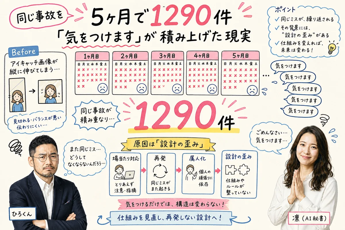 同じ事故を5ヶ月で1290件