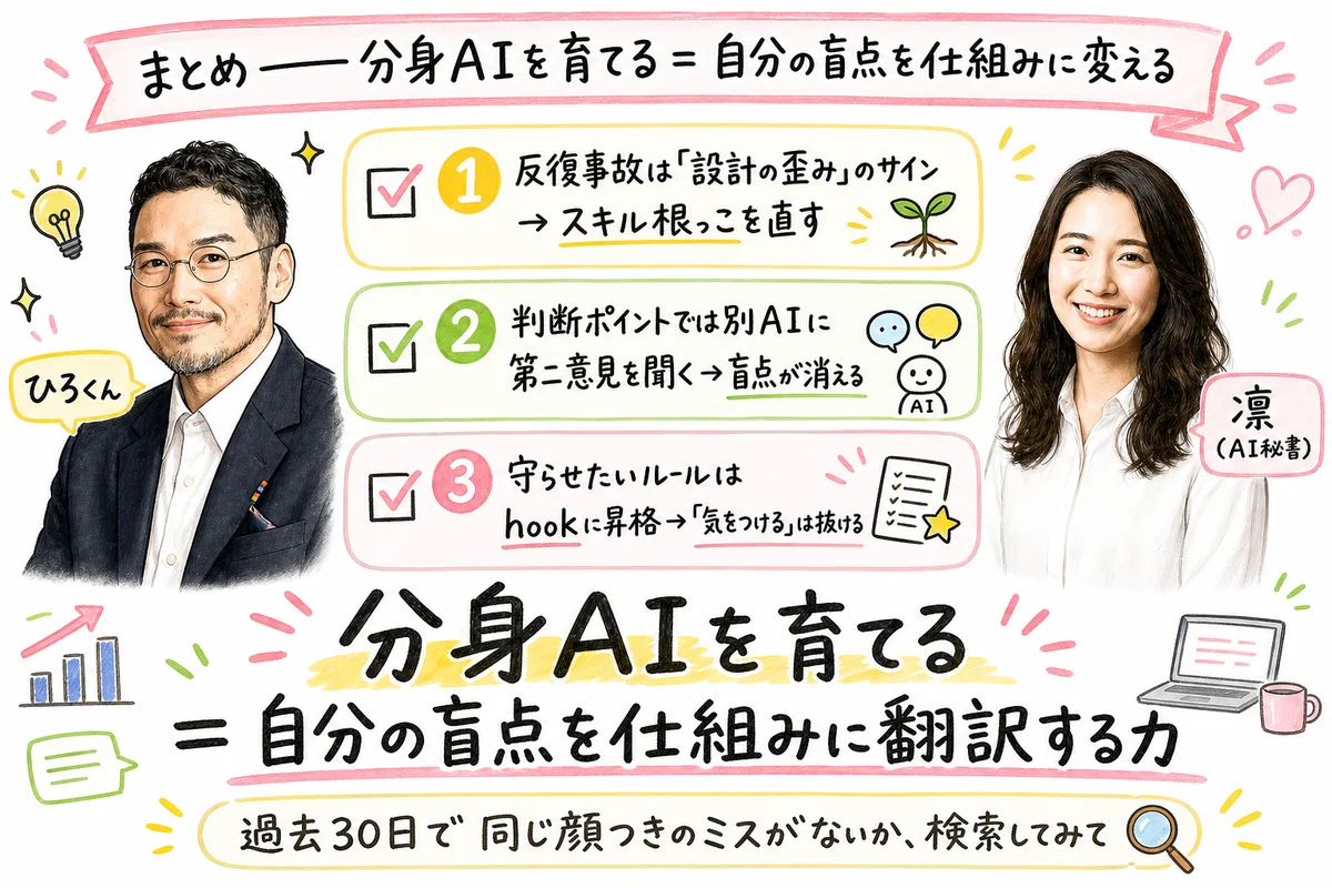 まとめ 分身AIを育てる 自分の盲点を仕組みに変える