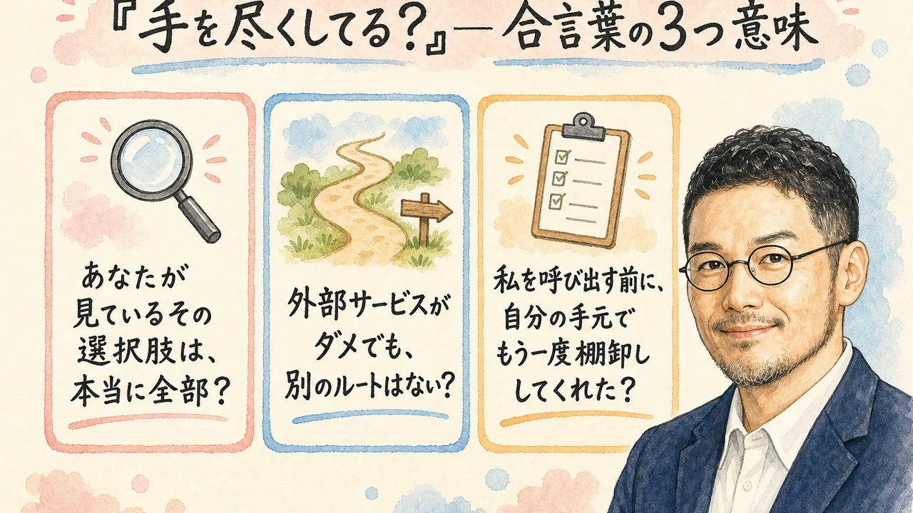 「手を尽くしてる？」── 諦めSwitchを書き換える一言