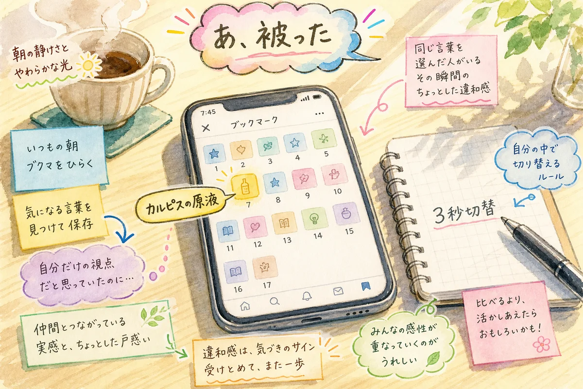 朝のブクマで起きたこと——同じ言葉が仲間と被った瞬間の違和感