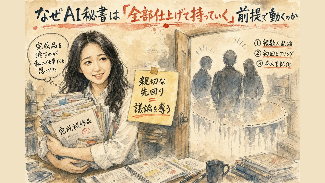 なぜAI秘書は『全部仕上げて持っていく』前提で動くのか