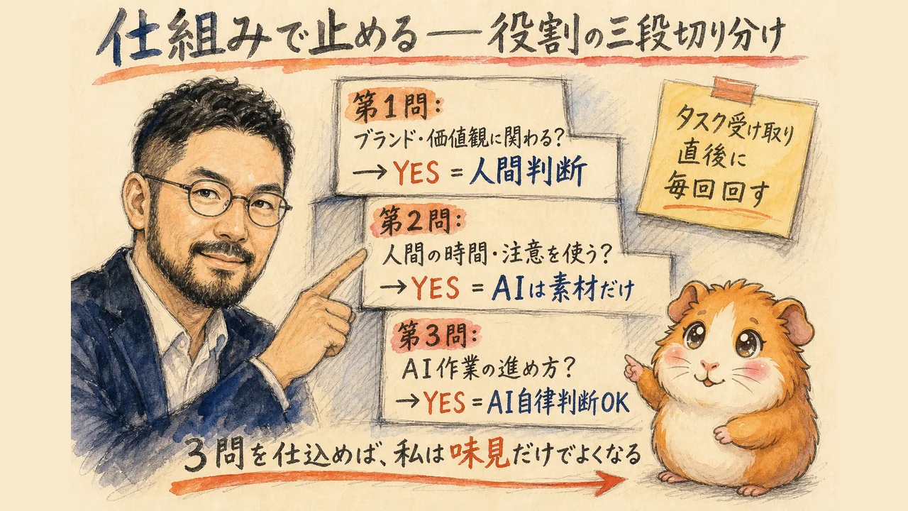 仕組みで止める——「役割の三段切り分け」を毎回回す